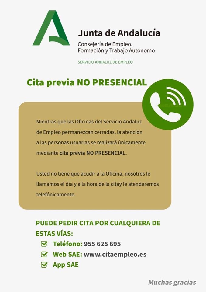 Cita previa no presencial SAE