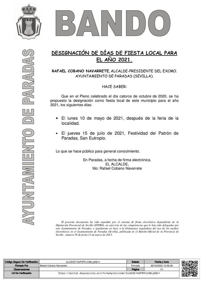 Fiestas locales 2021