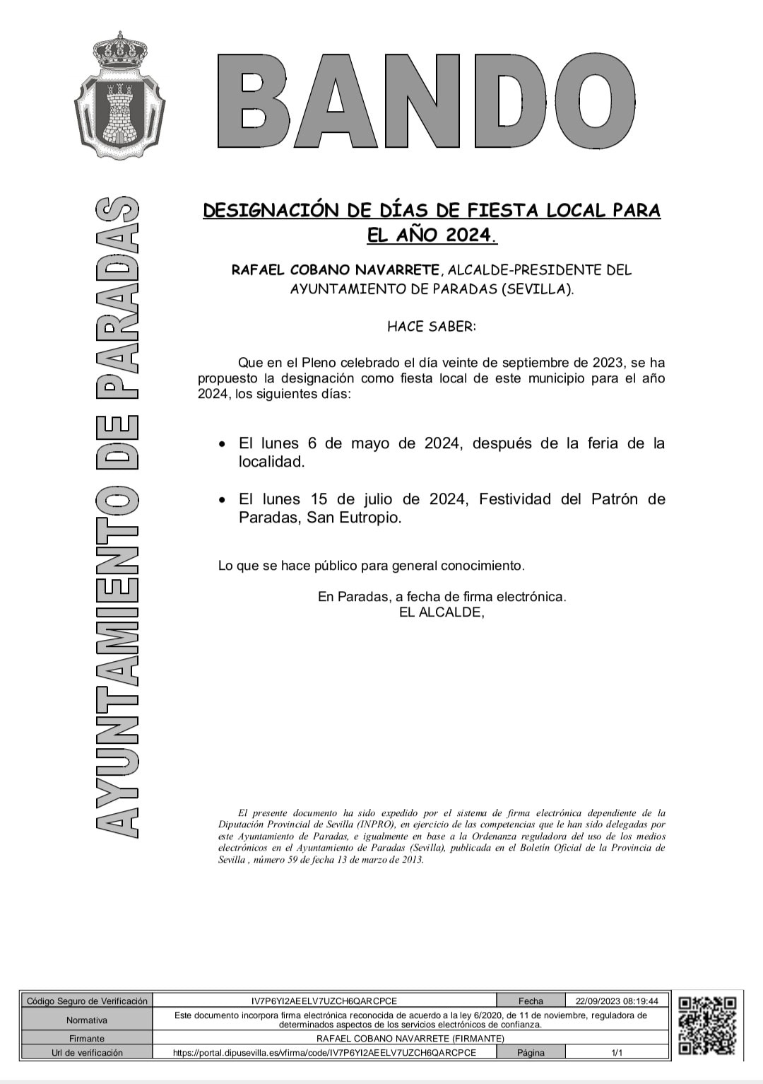 Fiestas locales 2023