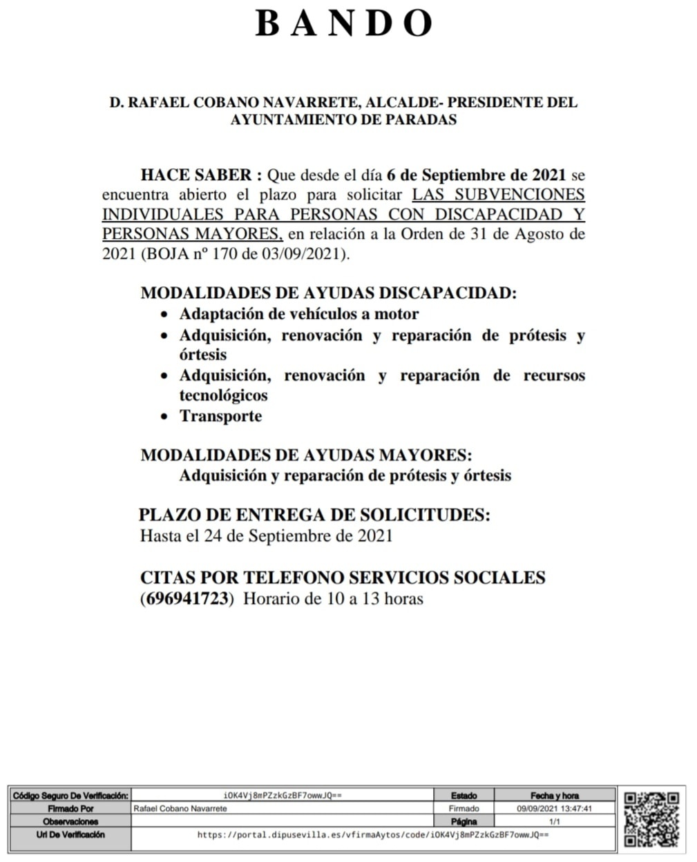 SUBVENCIONES PRESONAS DISCAPACIDAD Y PRESONAS MAYORES