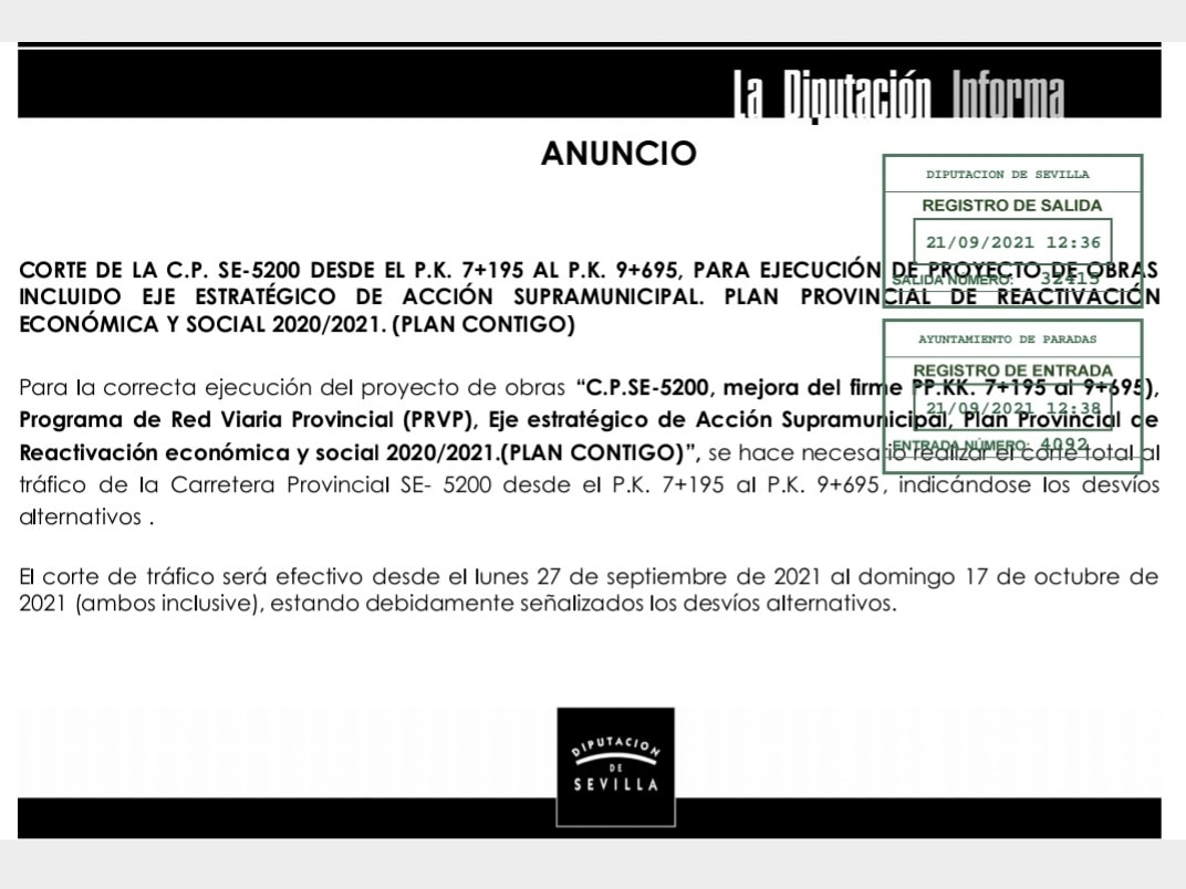 Obras Carretera El Palomar 2