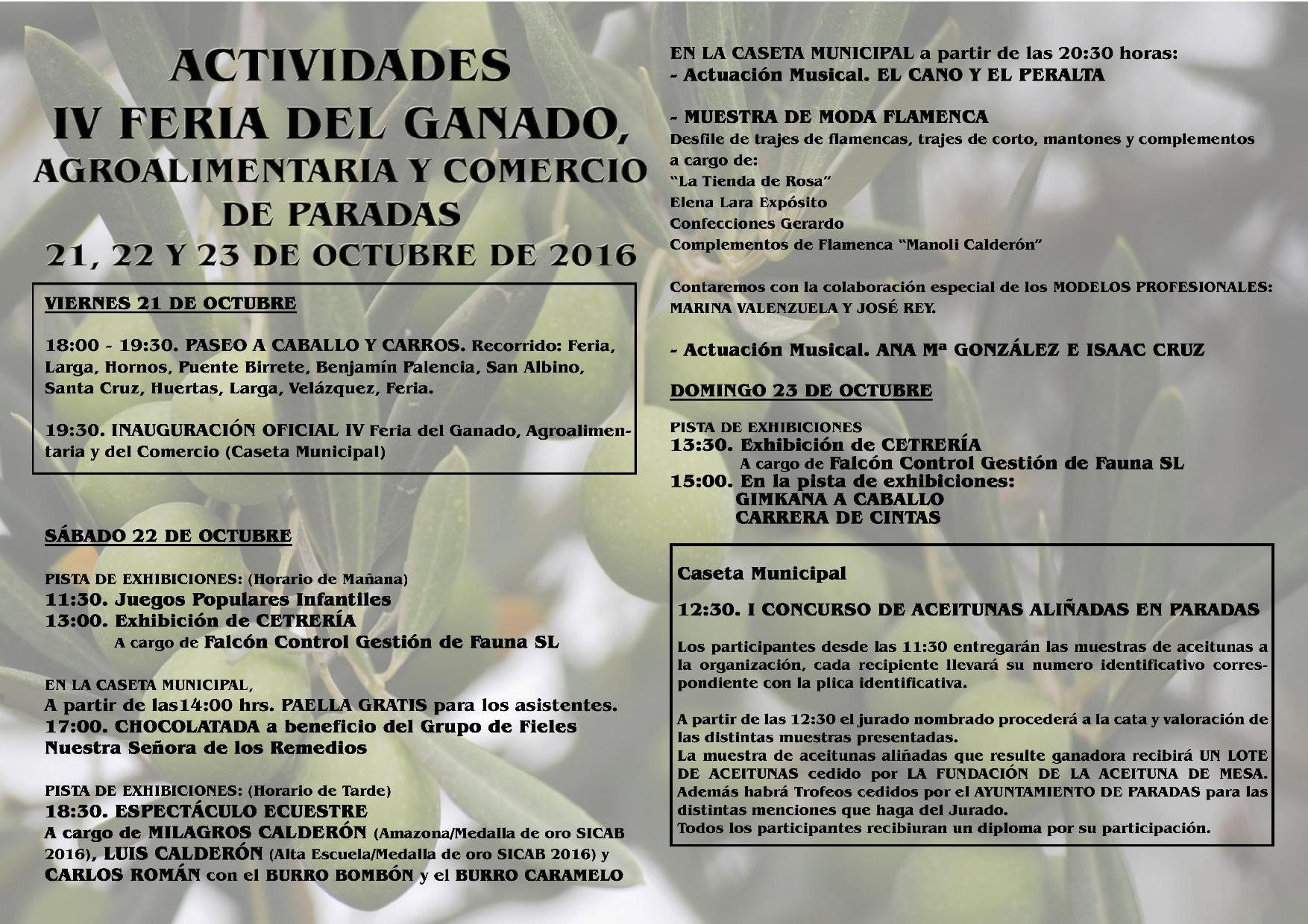 ACTIVIDADES IV FERIA GANADO 2016