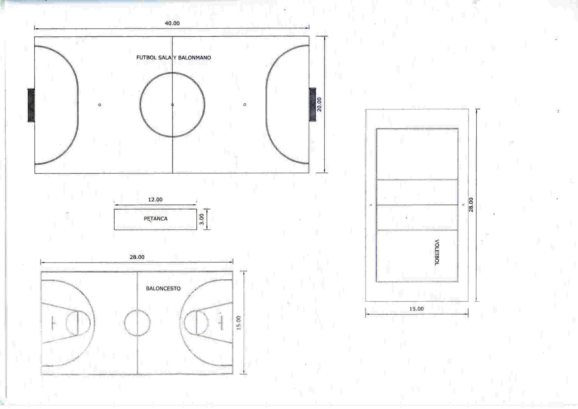 Medidas zonas deportivas