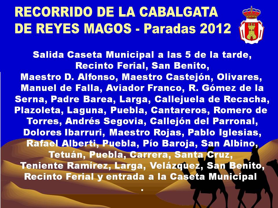 Recorrido cabalgata 2012