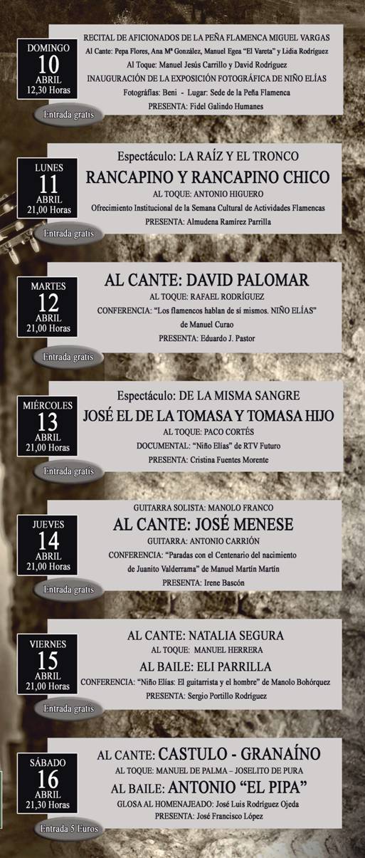 SCAF 2016 Detalle Programa de Actos