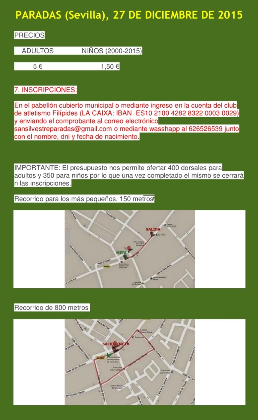 San Silvestre 2015 Normativa 2