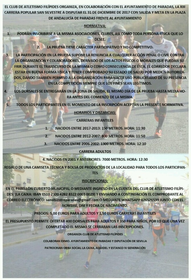 San Silvestre 2017 (Normas)