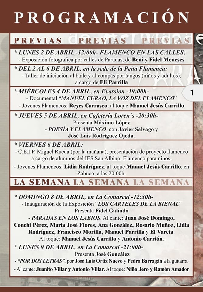 XVIII SCAF 2018 Programación 1