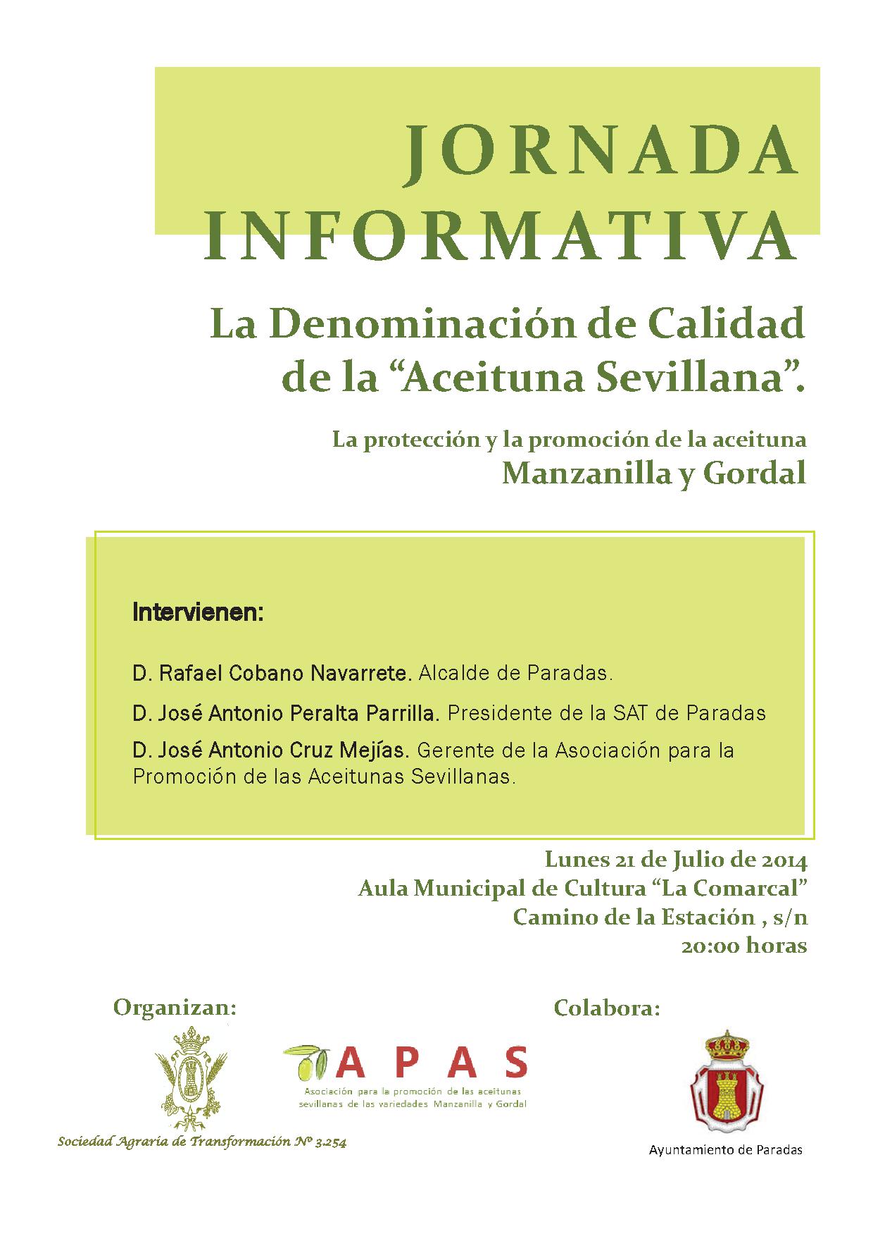 cartel jornadas informativas en Paradas